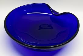 Large TIFFANY & CO Cobalt Blue Elsa Peretti Thumbprint Glass Bowl 11" Italy | eBay