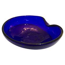 Elsa Peretti Thumbprint Bowl Dish for Tiffany and Co. Cobalt Blue Glass at 1stDibs | what is a thumbprint bowl used for, tiffany blue bowl, tiffany bowl blue