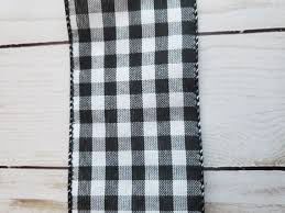 2.5" Woven White Black Check Ribbon, Wired Black White Check ...