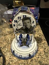 Elvis Presley Pendulum Clock 25th Anniversary Blue Silver Glass Works See Video | eBay