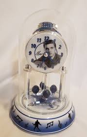 Elvis Presley Domed Aniversary Clock With Rotating Blue Ornaments - Etsy