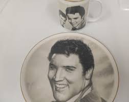 Matching Elvis Presley Plate and Coffee Mug From England - Etsy