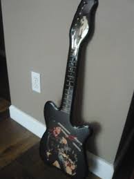 Elvis Presley Rock Clock Guitar Shape Wood Lacquered Wall Art Vintage WORKS | eBay