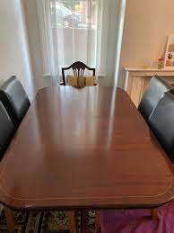 Mahogany extendable dining table and 6 chairs | eBay UK