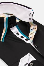 Vesuvio Iconic Satin Man Shirt Black – 7 Camicie