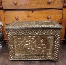 Antique Brass Wood Box Kindling Fireplace Box Hammered 26 X 18 X 17 Large - Etsy UK