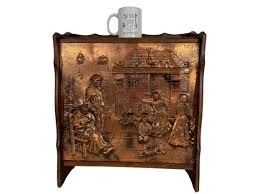 Vintage French Wood Wooden Copper Umbrella Walking Stick Stand Storage Container Entryway Hallway Hall Patina Prop C1970's / EVE - Etsy