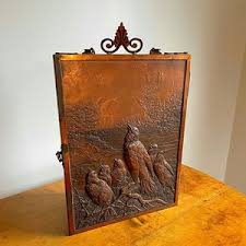 Antique Victorian Triple Fold Vanity Mirror Copper With Bird, Tree, Cherub Engravings Victorian Mocking Bird Victorian Vanity Mirror - Etsy