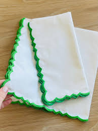 Embroidered Napkin with Scalloped Edge – Dovie Shop