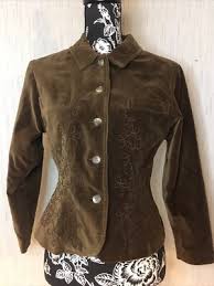 Cambridge Dry Goods Company Women's Fitted Brown Embroidery ...