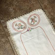 Antique Hand Embroidered Cotton Table/Bureau Runner | eBay