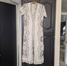 Sweaters | Vintage Crochet Duster With Buttons | Poshmark