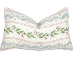 Emma Stripe Pink Linen Lumbar Pillow Cover | Designer | High ...