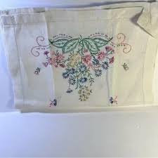 Accents | Vintage Hand Embroidered Floral Cotton Table Runner 4 X15 Hemstitching Edge | Poshmark