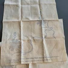 Vintage 1960's Hand Towel or Dresser Scarf - American Thread Stamped Linen - Ready for Embroidery - Set of 3 - Etsy