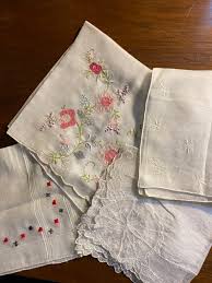 Choose A Handkerchief Vintage - White Cotton 1) Card Suits 2 ...