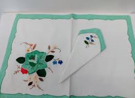 Vintage Placemats & Napkins with Inserts Set of 4 Hand ...