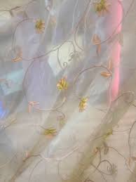 Organza 2 colors Embroidered flower Fabric 118" sold by the ...