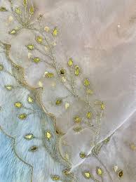 Pure Organza Light Pink Colour Saree With Handwork Pearl and ...