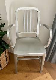 Genuine Emeco 1006A Navy Arm Chair in brushed aluminum | eBay