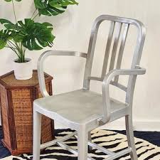 Emeco Art Deco Navy Chair-vintage Emeco/metwood ARM Chair Authentic Navy Aluminum Retro Chair - Etsy