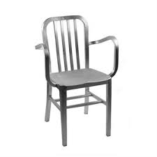 Brushed Aluminum Dining Armchair - Restaurant Furniture Warehouse