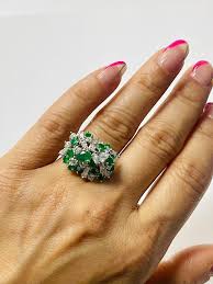 3.45 TCW Simulated Multi Cut Emerald & Sapphire Cluster ...