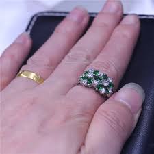 925 Sterling Silver Engagement Rings With Green Zircon ...