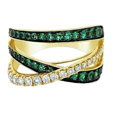 14 Karat White Gold Emerald and Diamond Ring Size 7.25 #4396 | eBay