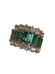Paparazzi Ring ~ CACHE Value - Silver Stretch Band Green & Clear Stones- NWOT | eBay