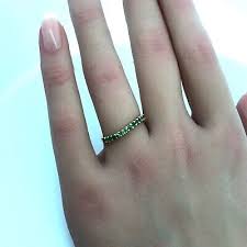 Designer 14K Yellow Gold Emerald Stackable Wave Band Ring | eBay