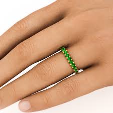 Tsavorite Garnet Ring | Natural Green Garnet Anniversary Band Gold or Platinum