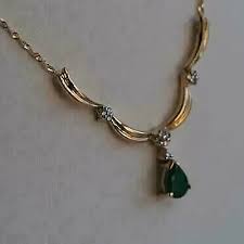 2.50Ct Pear Cut Created Green Emerald Collar Necklace 14k ...