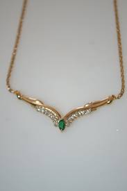 Vintage Gold Necklace with Emerald "T.I" – Arrow&Branch Home