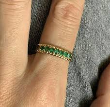 2Ct Lab Created Green Emerald Wedding Womens Ring 14K Yellow Gold Finish | eBay