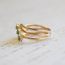 Womens Vintage Princess Ring Genuine Emerald 18k Gold ...