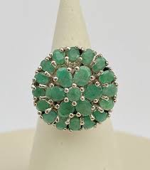 Emerald gemstone Green Fountain Ring in Sterling Silver | Koriolis