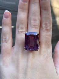 12x16 mm Purple Amethyst Engagement Ring ,925 Silver Wedding ...