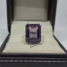 Emerald Cut Alexandrite Ring: 28.60 Carat, 925 Sterling ...