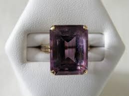 Incredible Art Deco 14K Amethyst Ring - 7.5 Ctw and Size 4 1 ...