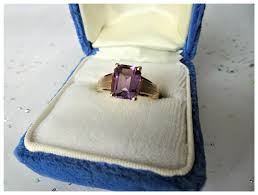 ELEGANT Mid-Century Amethyst Ring,Lovely Textured Gold ...