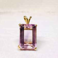 Vintage 14k Yellow Gold Emerald-Cut Amethyst Solitaire ...