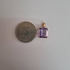 14K Gold Pink Amethyst Pendant, Octagon Gemstone, February ...