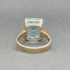 Estate 14K R Gold 8.99ct Aquamarine Cocktail Ring