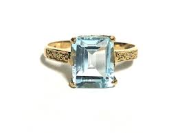 Simple & Pretty 10k Yellow Gold Sky Blue Topaz Ring Size 7 ...