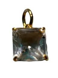 COACH LARGE CRYSTAL SQUARE PENDANT GOLD MOUNTED FOR NECKLACE ...
