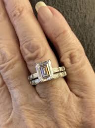 5ct tw Emerald Cut Moissanite Wedding/Engagement Ring Size 6 Sterling Silver New | eBay