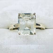4.00ct 10k Yellow Gold Emerald Cut CZ Engagement Wedding ...