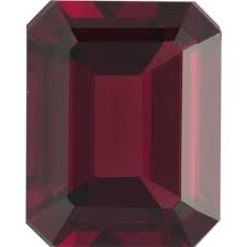 Natural Fine Deep Amber Red Garnet - Emerald Cut ...