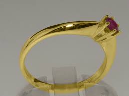 10k Yellow Gold Natural Ruby Womens Solitaire Ring - Sizes 4 ...